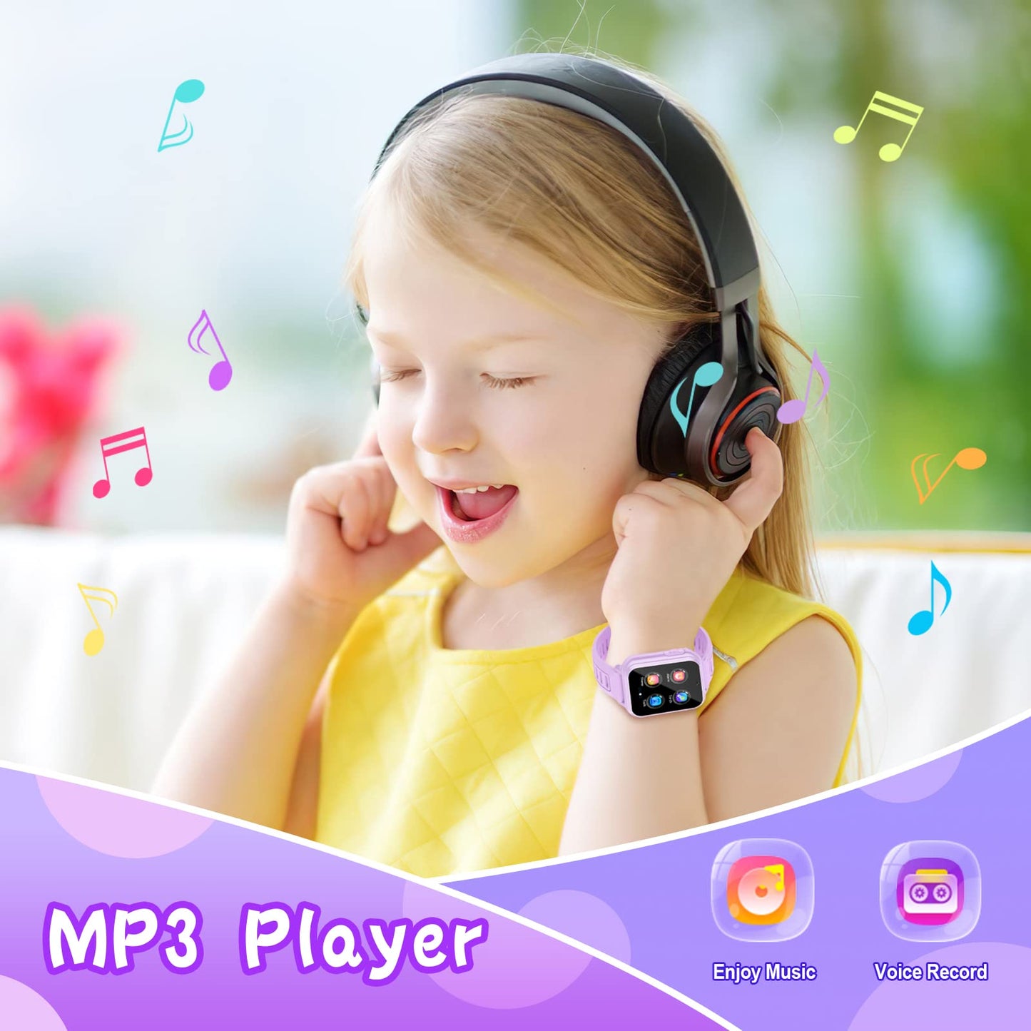 Sedzofan Smart Watch For Kids, Gift For Girls Age 6-12, 24 Puzzle Games Hd Touchscreen Kids Watches With Mp3 Music Video Pedometer Flashlight 12/24 Hr Educational Toys For 7 8 9 10 Year Old Girl