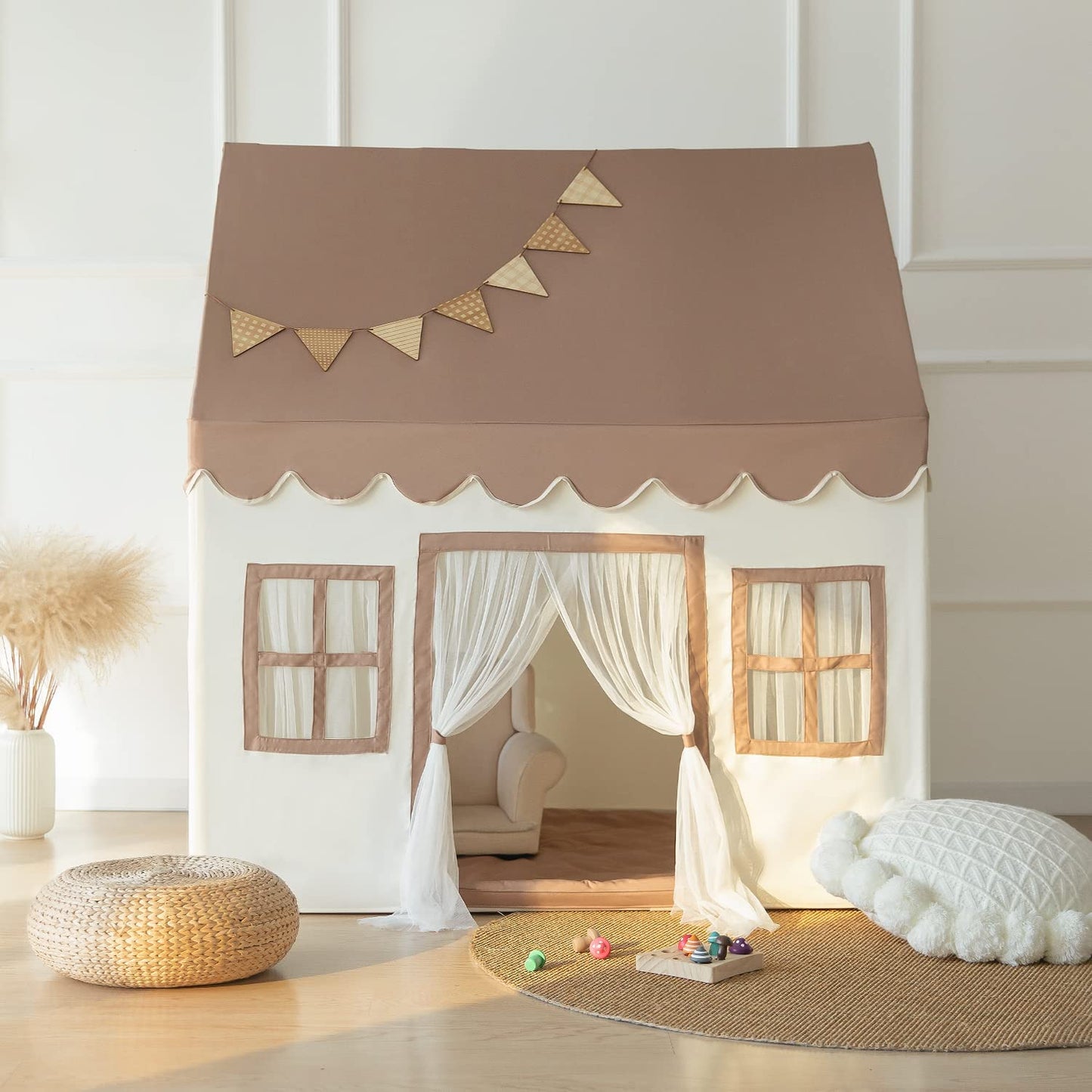 Play Tent With Mat, Kids Tent Playhouse For Kids Indoor Playhouse Large For Girls Tent Baby Tent Kids Play Tent Bed Tent For Tod
