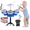 SKLOER Kids Drum Set - Educational Percussion Instrument for Toddlers, Blue, Model YLY-JG204-SBN