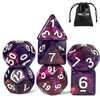 Poludie 7-Die DND Dice Set Polyhedral Dice Set with a Leather Bag, D&D Dice Set for Dungeons and Dragons, RPG, MTG Table Games (