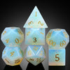 DNDND Opal Stone DND Dice Set 7PCS Gemstone D&D Die with Grogeous Gift Case for D&D Tabletop Game (Opal)