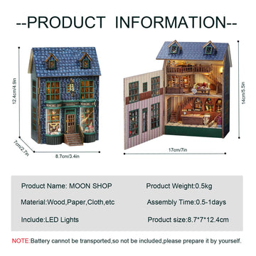 Diy Miniature House Kit, Cuteroom Wooden Dollhouse Kit Mini House Making Kit With Furnitures, Diy Dollhouse Kit Birthday Gift (M