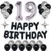 Naninuneno 19Th Black Silver Birthday Party Decorations For Men Women, Happy 19 Birthday Party Supplies With Black Happy Birthda