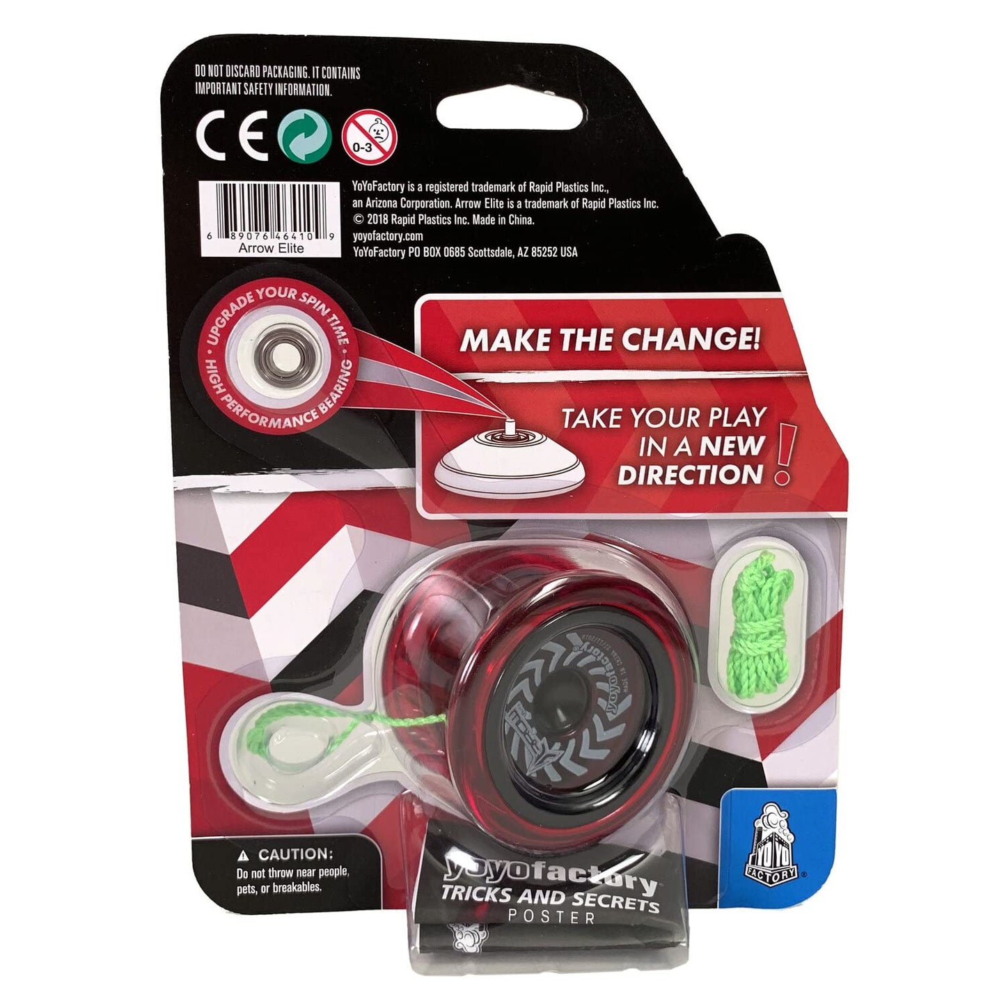 Arrow Yoyo - Red With Black Cap