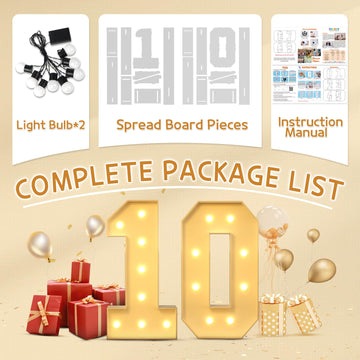 Imprsv 3Ft 10Th Birthday Decorations Numbers: 10Th Birthday Party Anniversary Decorations Large Light Up Numbers 10 For Girls Bo
