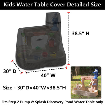 Goldenraindrop Kids Water Table Cover For Step2 Pump & Splash Discovery Pond Water Table, Outdoor Uv, Fade-Resistant, Wind And D