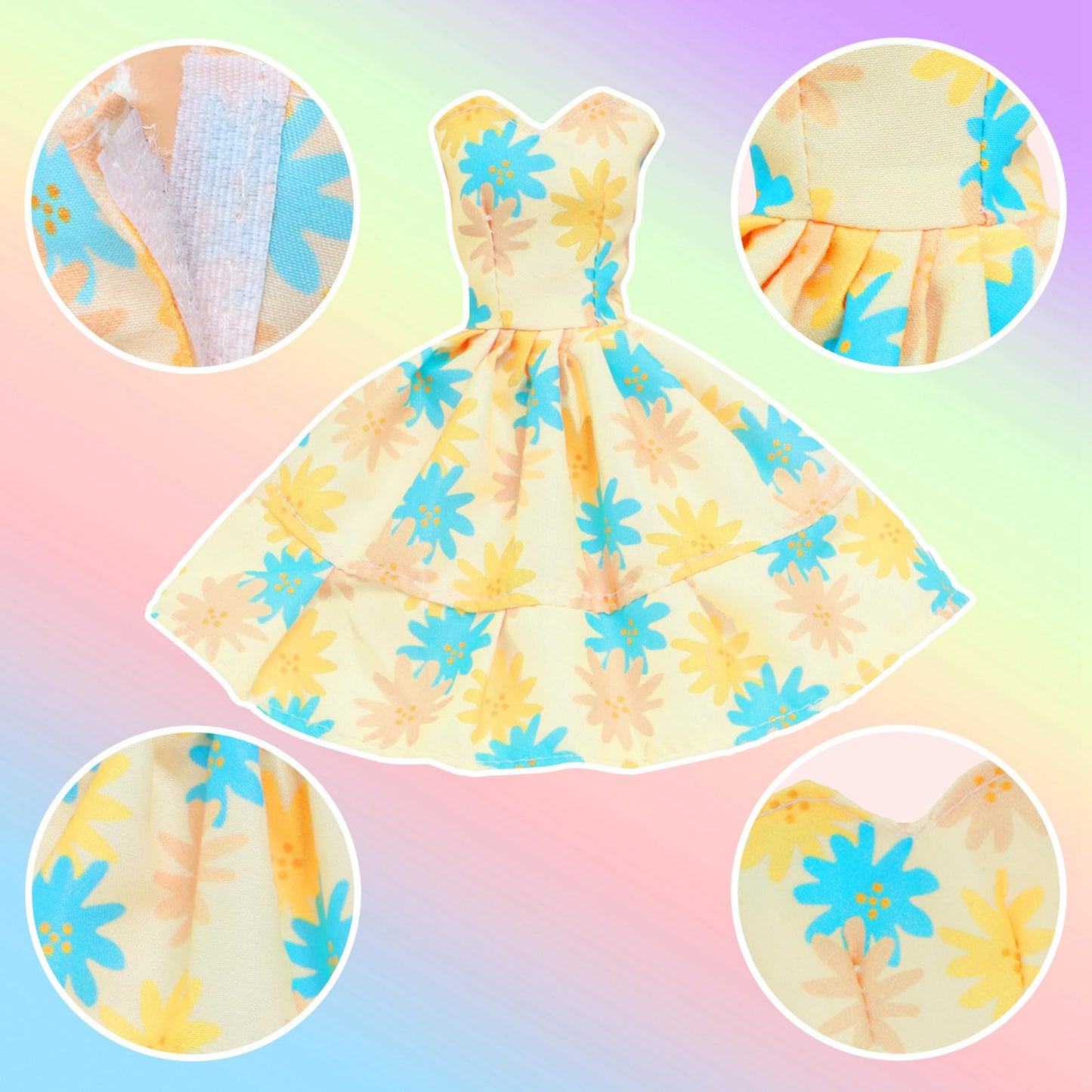 20pcs Doll Clothes and Accessories Including Random 10 Outfits Fashion Sequin Dresses Tops Bottoms Pants Short Skirt Swimsuit Bikini and Random 10 Shoes Dollhouse Accessories for 11.5 inch Girl Doll