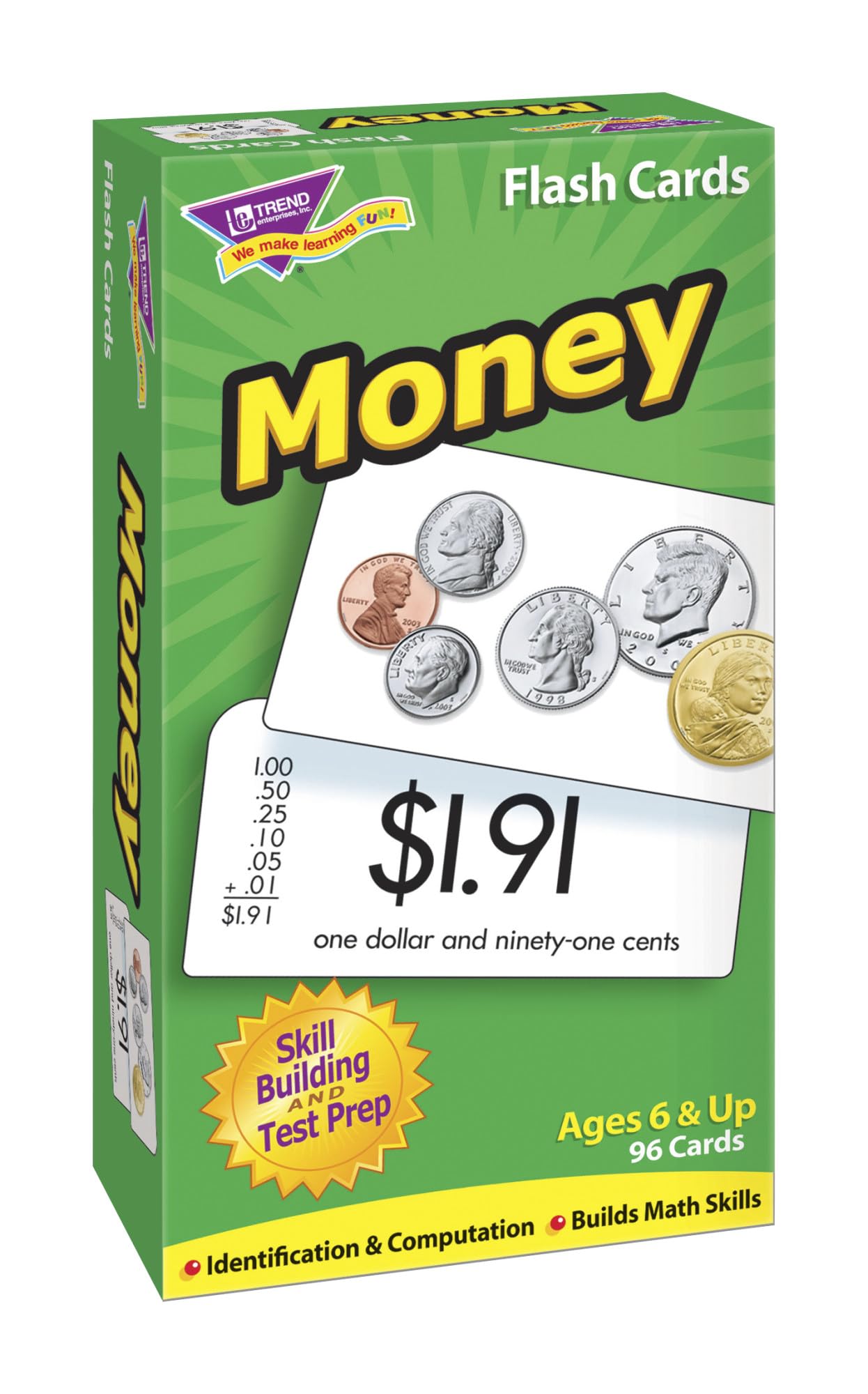 Trend Enterprises: Money Skill Flash Cards, Exciting Way For Everyone To Learn, Builds Math Skills, Great For Skill Building And
