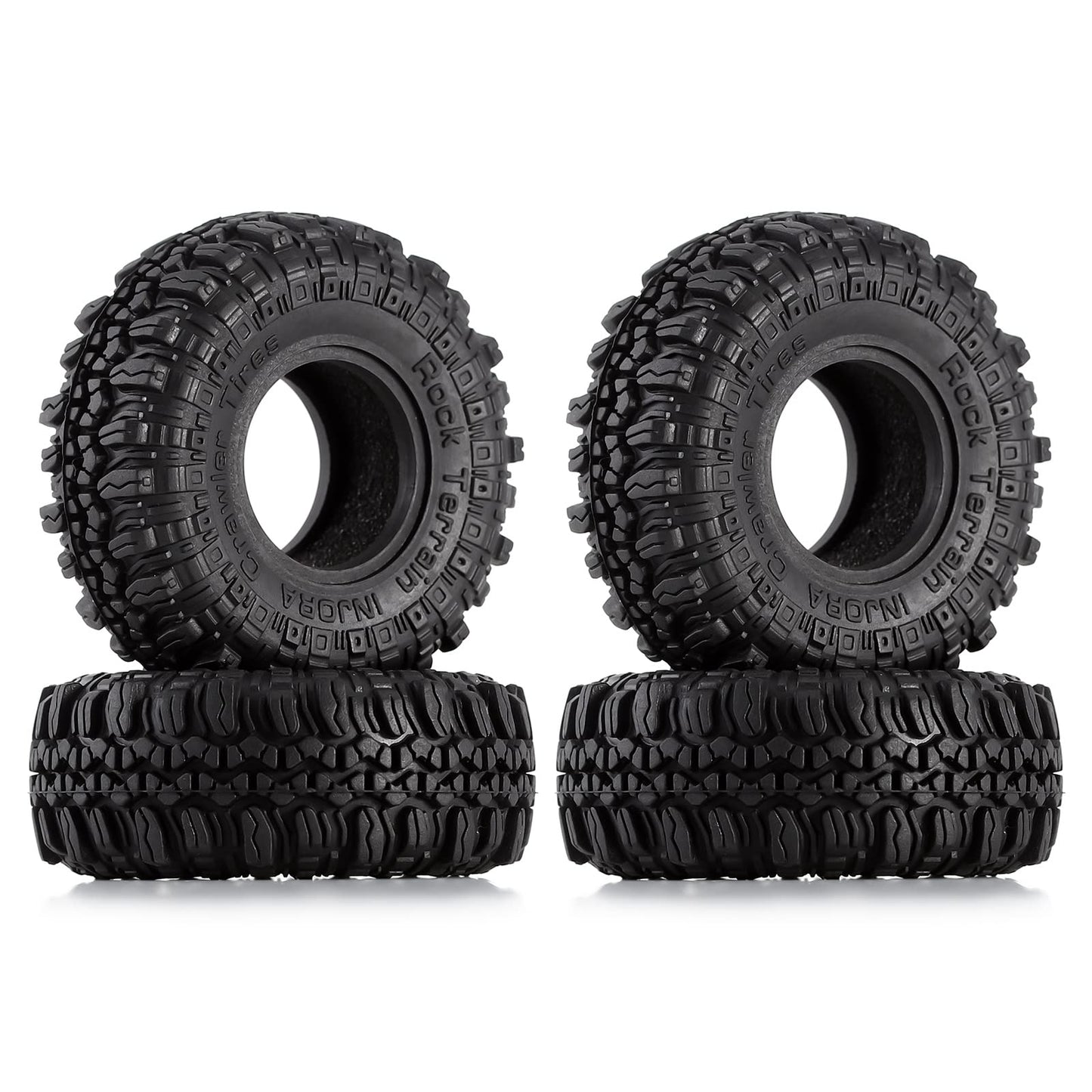 INJORA 1.0 Tires Soft Rubber Crawler Wheel Tires for 1/18 TRX4M SCX24 Gladiator Bronco C10 JLU Deadbolt B17 Axial 1/24 1/18 Trac