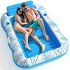 Inflatable mature-themed Pool Lounger Float - BAIAI Large Beach Sun Tanning Floaty Raft Sunbathing Water Lounge Floaties Tub with Drink Holder - Blow Up River & Lake Suntan Floating Swimming Mattress Mat(XXL)