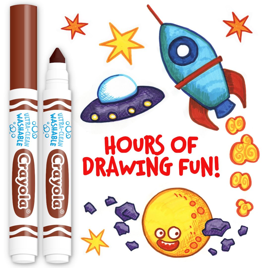 Crayola Washable Markers - Brown (12Ct), Kids Broad Line Markers, Bulk Markers For Classrooms & Teachers