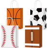 24 Pieces Sports Party Favor Bags Football Party Goodie Bag Sport Party Gift Bags with Handles for Soccer Baseball Basketball Fo