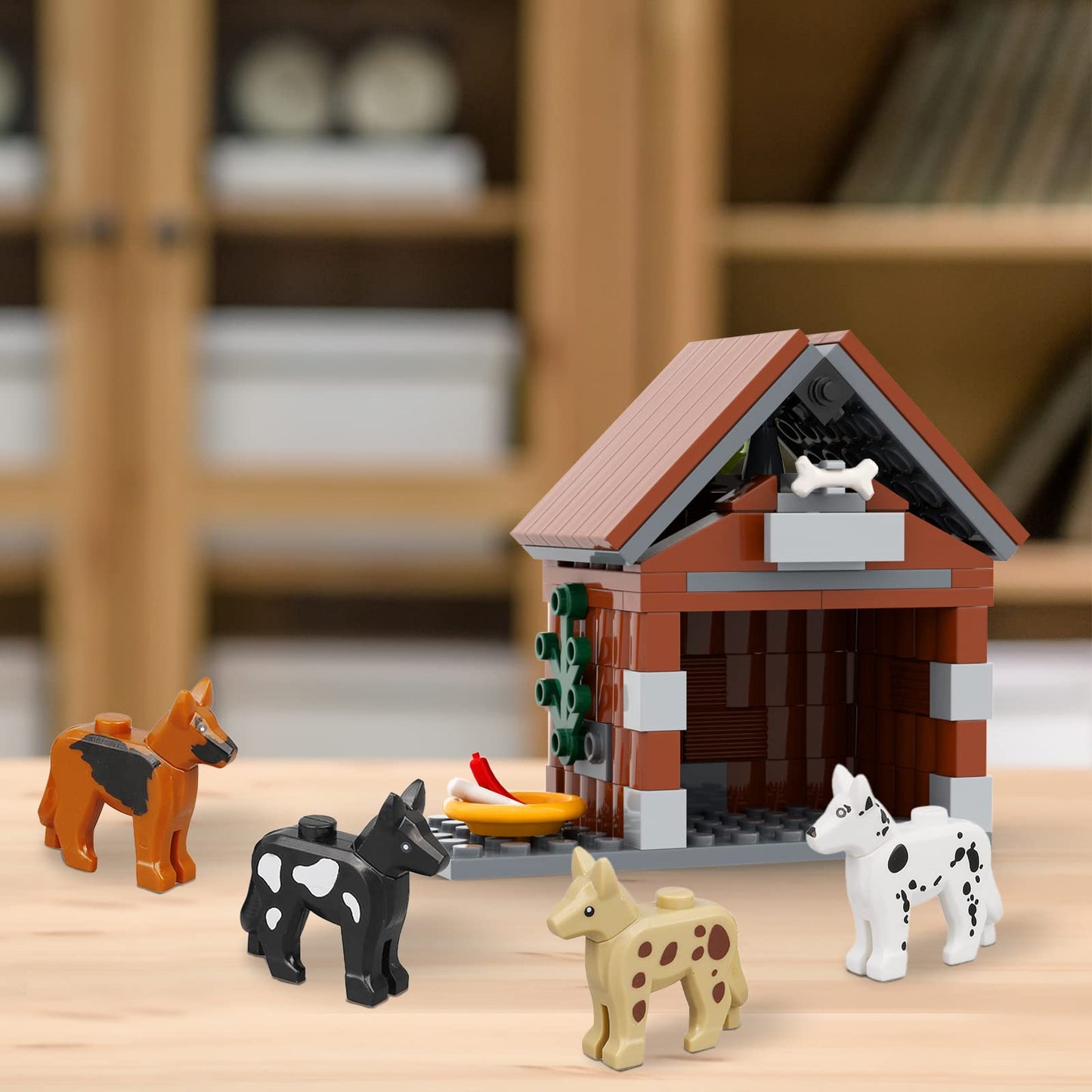 PIPART Dog House Building Blocks Set - 109 Pieces Animal Kennel Toy for Kids Ages 8+ - Durable ABS Material