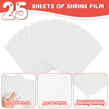 OFNMY 225PCS Shrinky Dinks Kit - Shrink Plastic Sheets, 100 Keychains, Handprint Craft for Kids - Creative DIY Fun