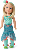 American Girl WellieWishers 14.5 Camille Doll - Blue Leotard, Mermaid Skirt, Headband & Boots, Ages 4+