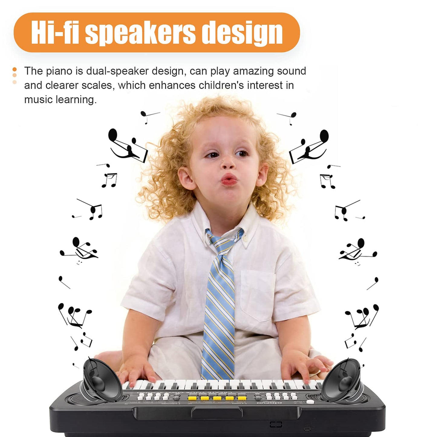 Aperfectlife Kids Keyboard Piano, 37 Key Portable Electronic Piano For Kids, Digital Music Piano Keyboard Educational Toys For 3 4 5 6 7 8 Year Old Girls Boys (Black)