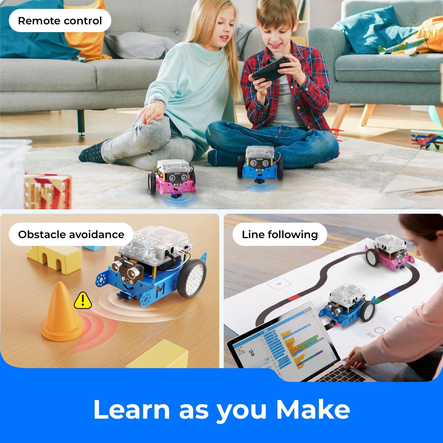 Makeblock Mbot Robot Kit With Scratch Coding Box, Stem Projects For Kids Learn To Code With Scratch Arduino, Programmable Robot