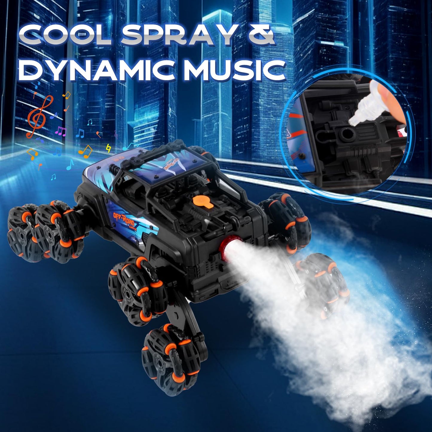 Urzoo 8 Wheels Hand Controlled Rc Stunt Car Toys, Gesture Sensing Remote Control Cars For Boys Age 6 7 8-12 13 14 Year Old, Birt