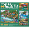 Bits And Pieces – 4-In-1 Multi-Pack 1000 Piece Jigsaw Puzzles For Adults – River Escapades Jigsaw Puzzle Set Bundle By Artist Mary Thompson, Completed Puzzle Size: 20' X 27'