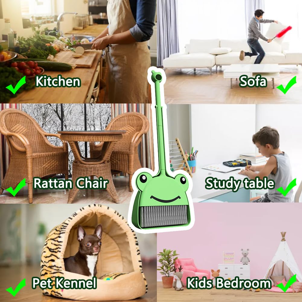 Mini Broom With Dustpan For Kids,Boys Girls Small Cleaning Set, Combo Pretend Play Toys Toddler Little Housekeeping Helper Set