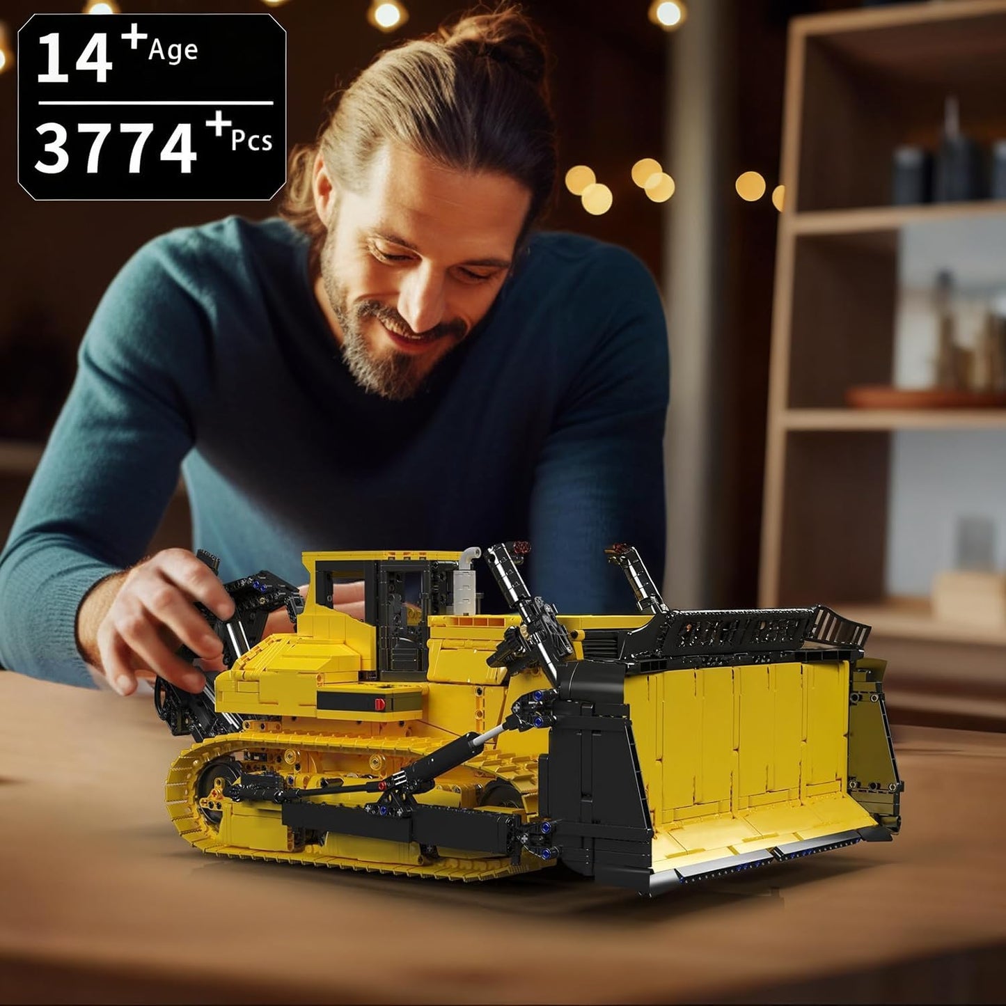 Mould King 17049 Crawler Bulldozer Building Kits MOC Building Blocks Construction Vehicles Model with Motor/APP Remote Control Gift Toy for Age 14+ /mature-themed Collections Enthusiasts (3774+ Pieces)