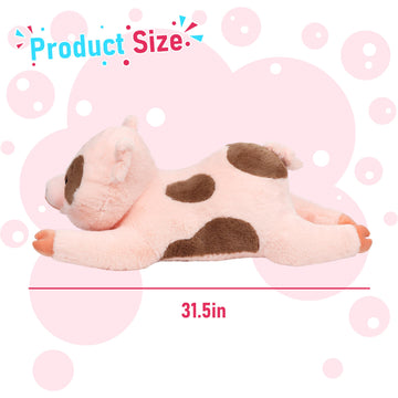 Cudhug Pig Stuffed Animal, Giant 32'' Stuffed Piggy, Large Soft Plush Pig Toy Birthday Holiday Party Gifts For Kids Girls Boys