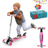 Toddler Scooter, Foldable Three Wheel Lean-To-Steer Scooter For Kids Ages 3-5, Heavy Duty Toddler Scooters, 4 Height Adjustable,