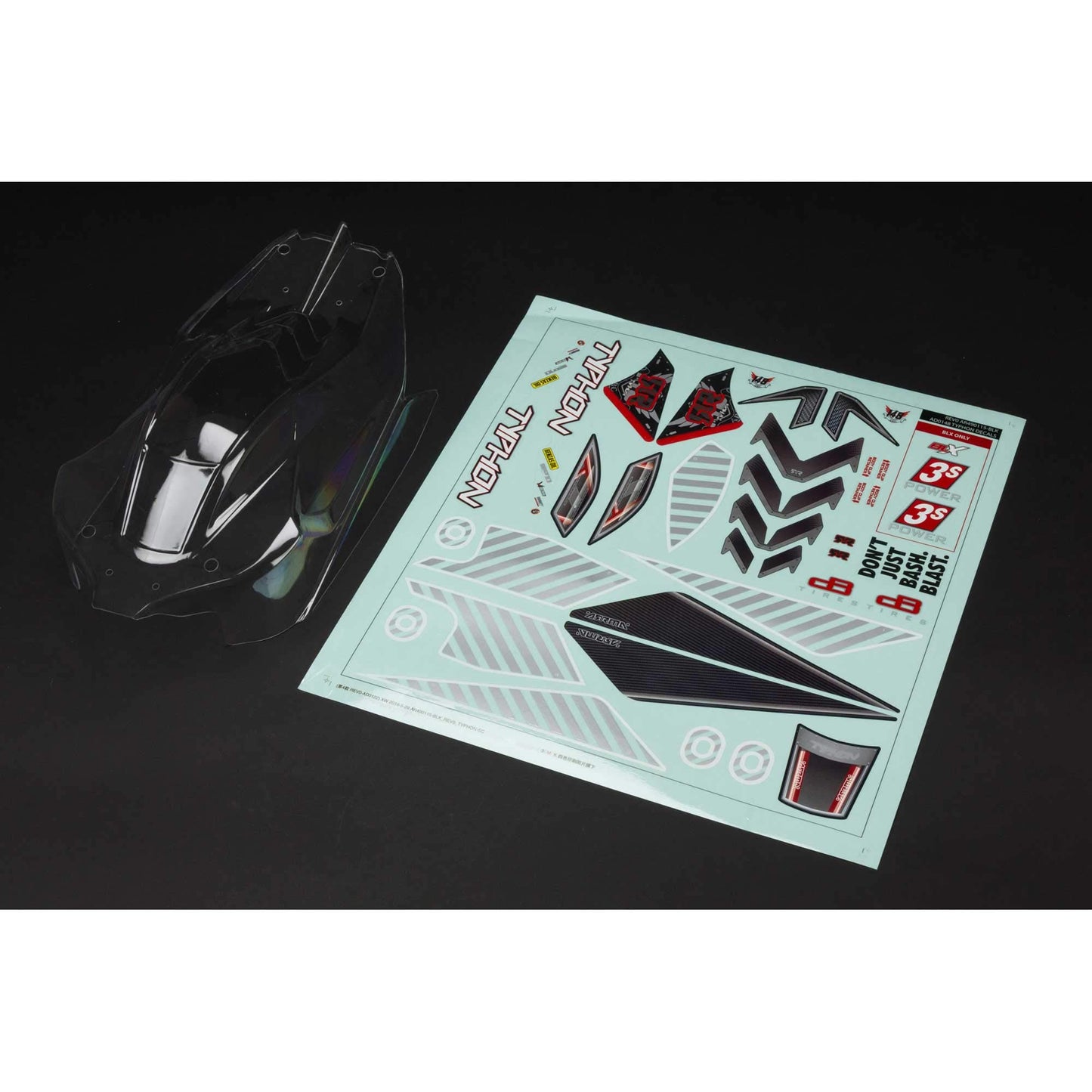 ARRMA 1/8 Clear Body with Decals: TYPHON 4X4, ARA402270