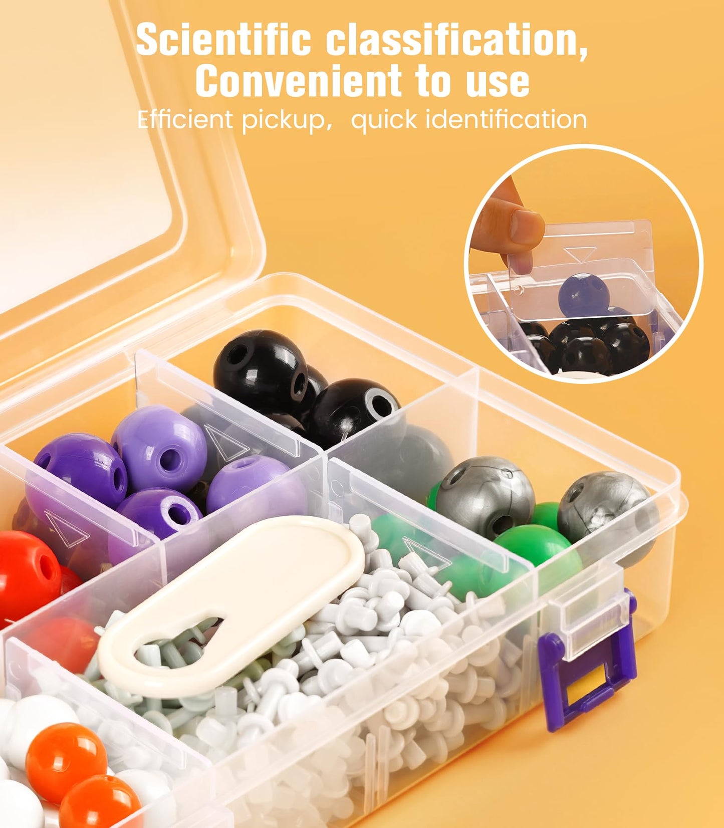 Molecular Model Kit-240 Pcs,Chemistry Molecular Visual Modeling Kit For Organic&Inorganic Learning,Atomic Element Model Set For