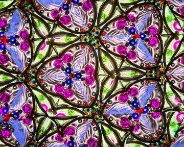 RII Handcrafted Etched Floral Pattern Lacquered Brass Kaleidoscope Includes Two Separate Turning Wheels-A Perfect Addition to an