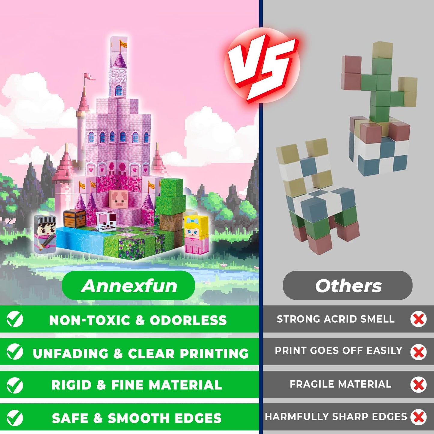 Magnetic Blocks-100Pcs Magnetic Building Blocks, Magnetic Castle Princess Castle Garden Stem Magnetic Building Cubes For Toddler Kids Toys, Construction Toys For Kids Ages 3+