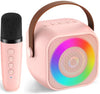 Mini Karaoke Machine For Kids,Portable Bluetooth Speaker With Wireless Microphone For Kids Toddler,Gifts For Girls Birthday Single Microphone