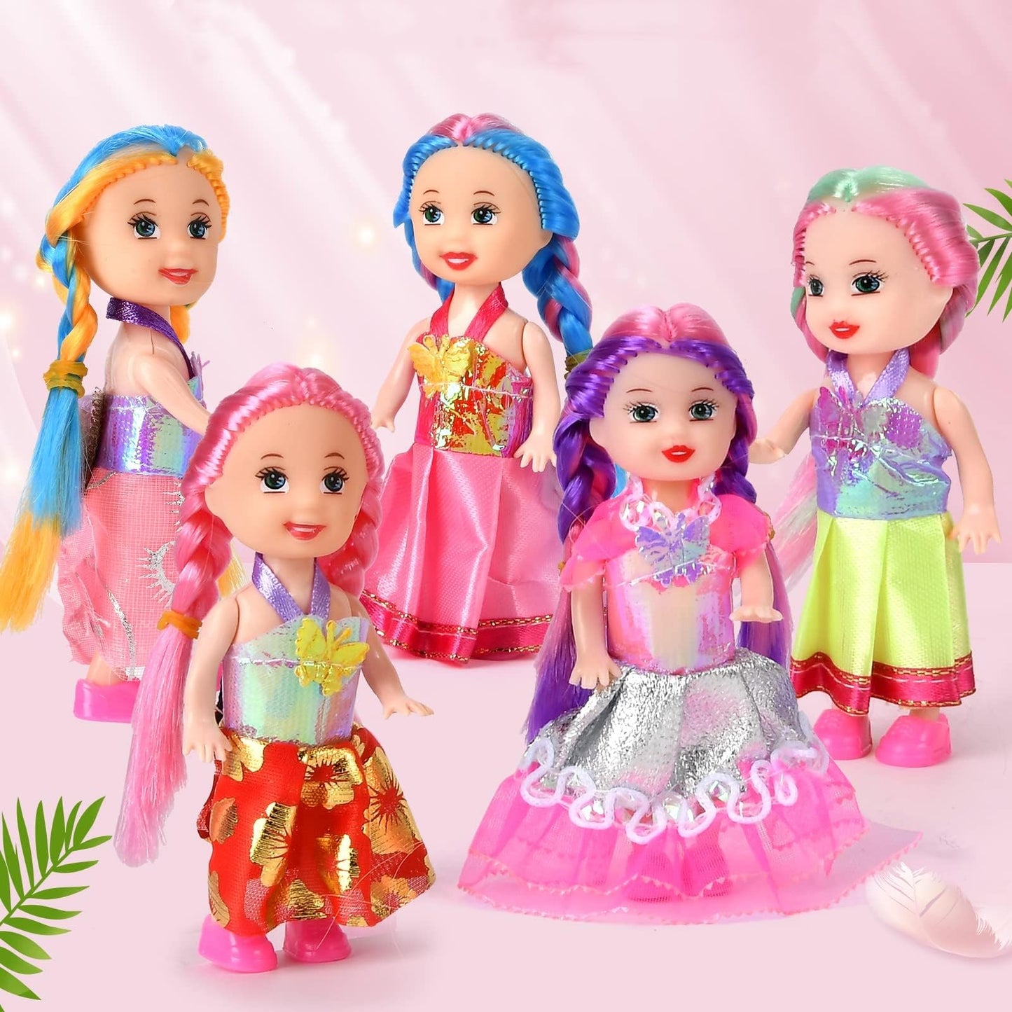 Jing Show Bussiness 10 Sets Doll Clothes For 3 Inch Mini Doll ,Include 10 Pieces Girl Mini Dolls, 10 Sets Handmade Doll Clothes And 10 Pairs Of Doll Shoes