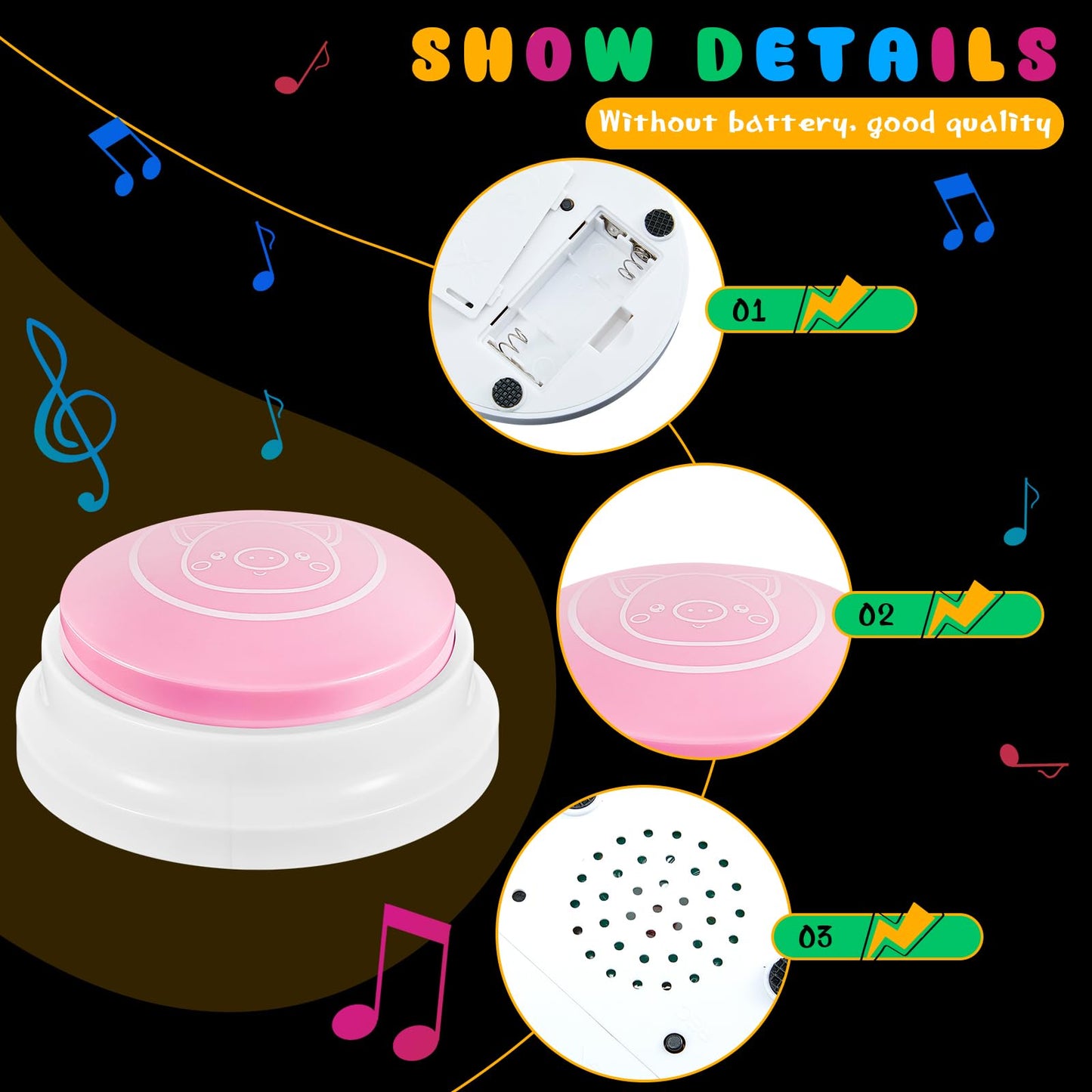 Syhood 8 Pcs Animal Answer Buzzers Game Show Buzzer Animal Sounds Button Assorted Sounds And Colors Buzzers Gifts For Back To School Team Family Game And Trivia Nights(Led Style)