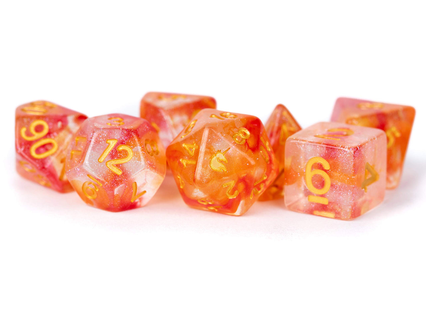 Metallic Dice Games Lic707 Unicorn Mystic Embers Dice - Set Of 7