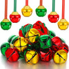 12 Pieces Christmas Bell Necklaces Large Gold Red Green Christmas Bell Necklaces for Craft Holiday Party Supplies (Gold, Red, Gr