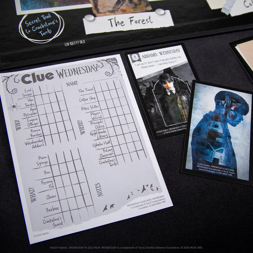 Clue: Wednesday | Classic Board Game Inspired By The Netflix Original Series | Solve The Mystery At Nevermore Academy With Friends And Family | Officially Licensed Merchandise | 2-6 Players | Ages 8+
