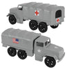 TimMee Plastic Army Men Trucks - Gray M34 Deuce and a Half Cargo Vehicles US Made