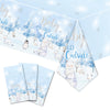 JVORFDG 3pcs Winter Woodland Tablecloth Baby Shower Table Cover Baby Its Cold Outside Theme Table Decorations Arctic Animals Pl