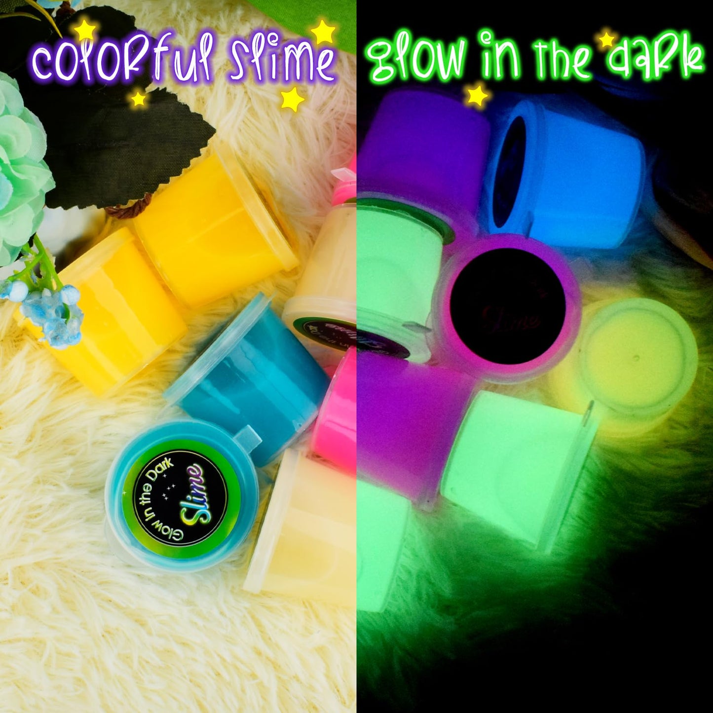 12 Pack Galaxy Slime Kit Glow In The Dark Galaxy Slime Set, Slime Party Favors For Girls Boys, Diy Putty Slime Stress Relief Toy For Goodie Bags Stuffers Christmas Easter Toys
