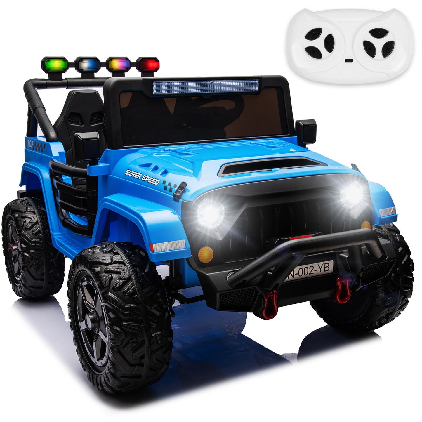 NEWQIDA 24V Ride on Toys for Big Kids Battery Powered Electric Vehicles 2 Seater Electric Car with Remote Control 4x4 Ride on Tr