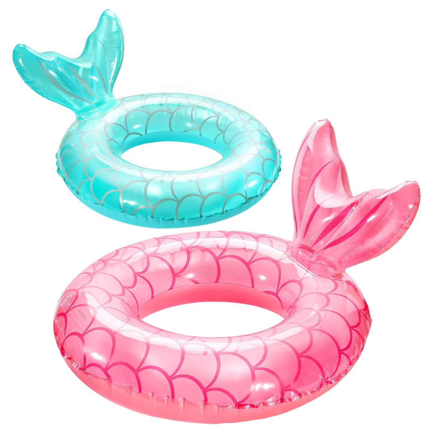 Heysplash Mermaid Pool Float, Mermaid Tail Shaped Pool Swimming Float Tube Ring Floatie, Water Fun Beach Party Swimming Pool Toys For Kids Adults Water Activities, 70Cm Diameter, Rose Gold + Blue