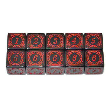 SmartDealsPro 10-Pack D6 Six Sides 16mm Dice Die for DND MTG PRG Wow Table Game Math Teaching (Red Letter)