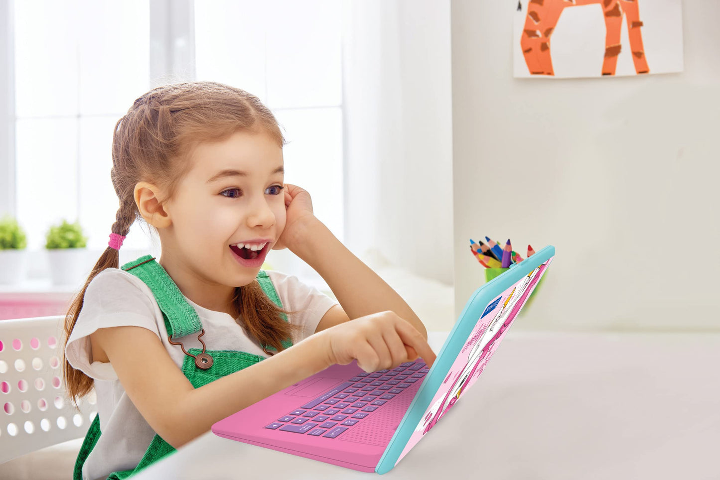 Lexibook - Unicorn Educational And Bilingual Laptop Spanish/English - Toy For Children With 124 Activities To Learn Mathematics, Dactylography, Logic, Clock Reading, Play Games And Music - Jc598Unii2