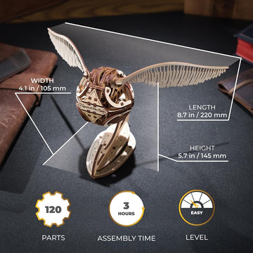 UGEARS Wooden 3D Puzzles for mature-themeds - Harry Potter Golden Snitch Model Building Kits - DIY Kits for mature-themeds - 3D Puzzle Harry Potter Puzzle Set Crafts for mature-themeds - 3D Model Kits for mature-themeds - 120 Pcs