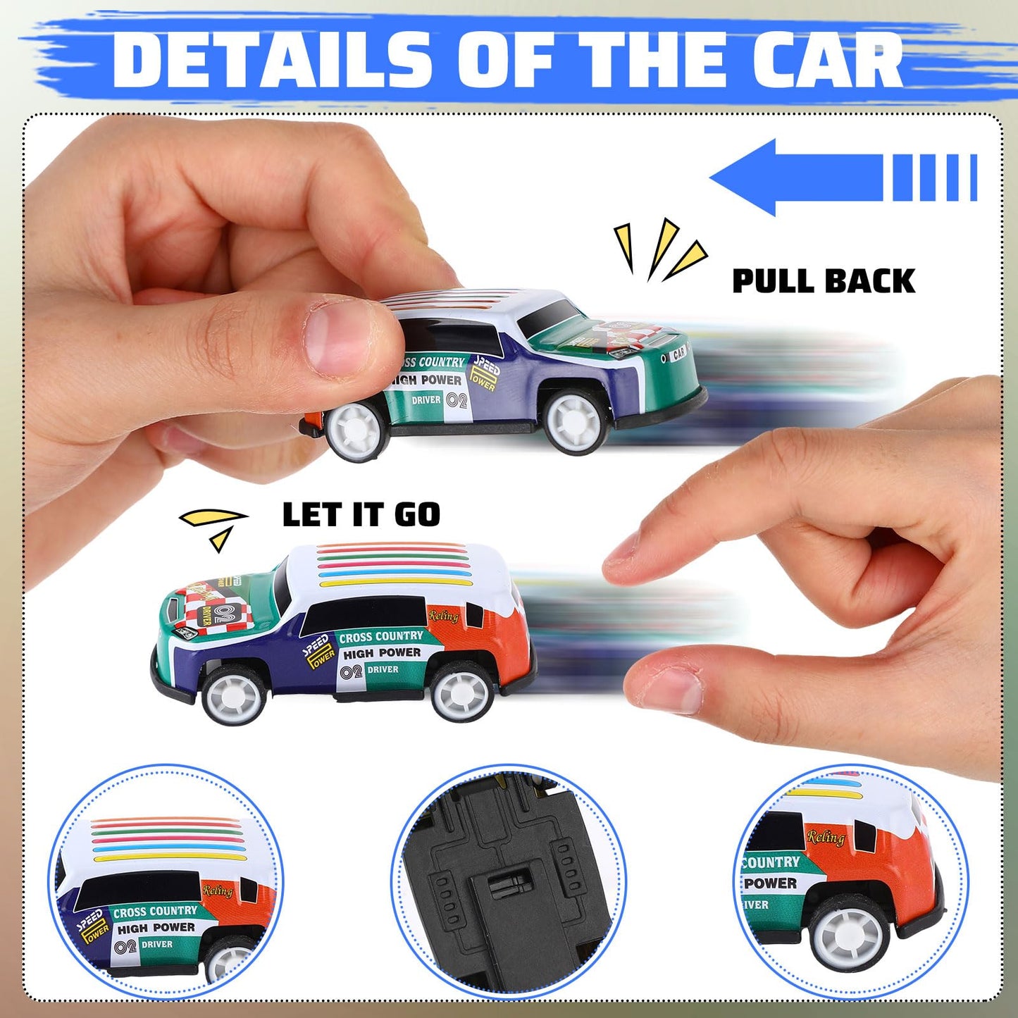 Jenaai 100 Pcs Mini Pull Back Cars Toy Cars Bulk Pull Back Cars Party Favors Die Cast Race Car For Boys Girls Christmas Party Fa