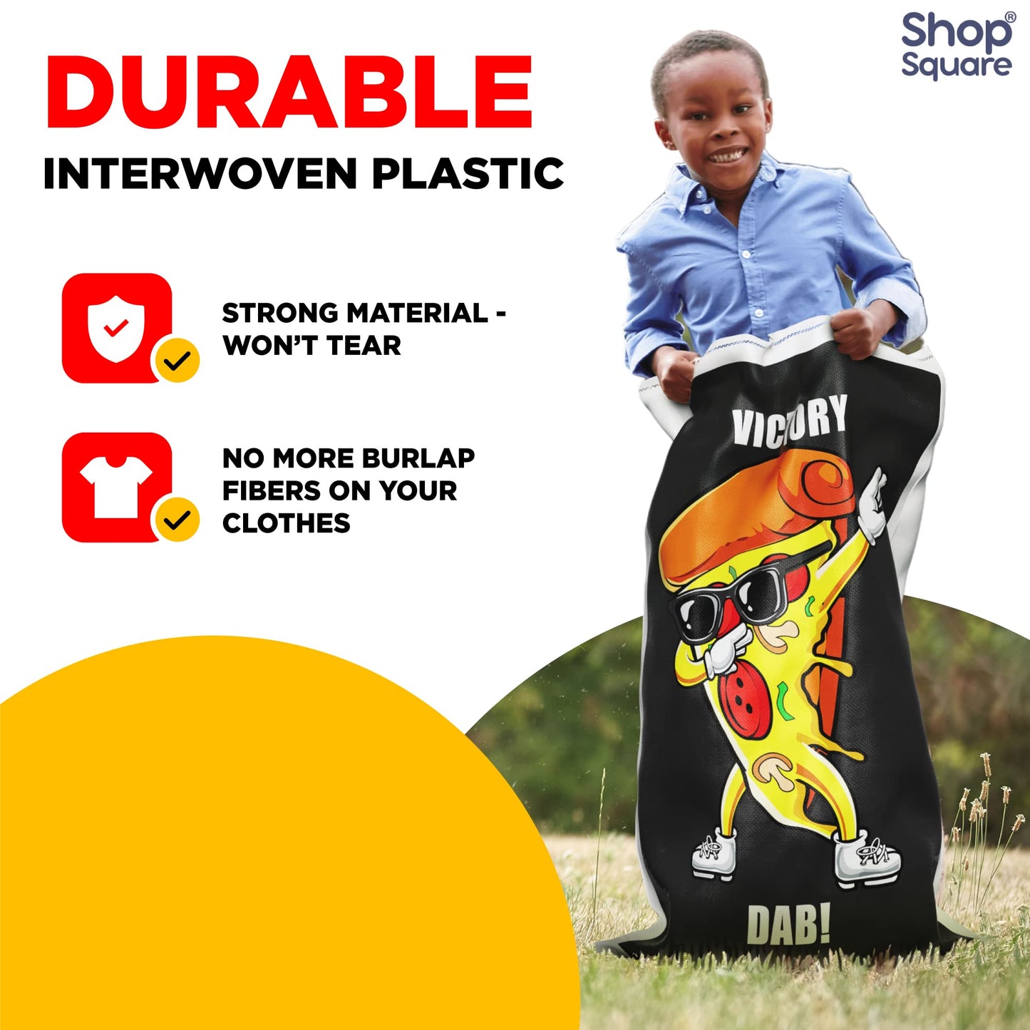 Potato Sack Race Bags | Yard Games | Durable, Interwoven Plastic | Fun, Meme Designs | Family Games For Kids And Adults | Party
