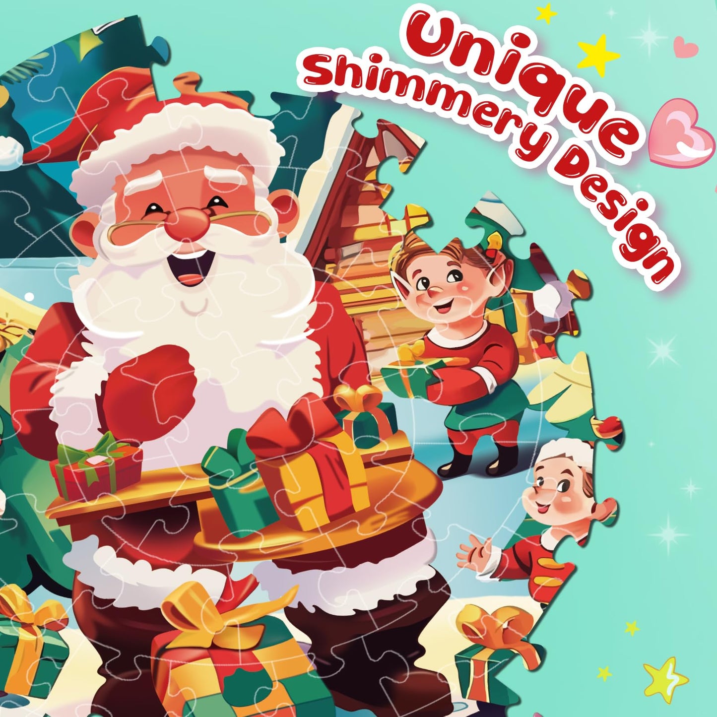 Jigsaw Floor Puzzles For Kids Games - Christmas 70 Pieces Large Toddler Puzzles For Girls Boys Ages 3 4 5 6 7 8 Years Old - Educ