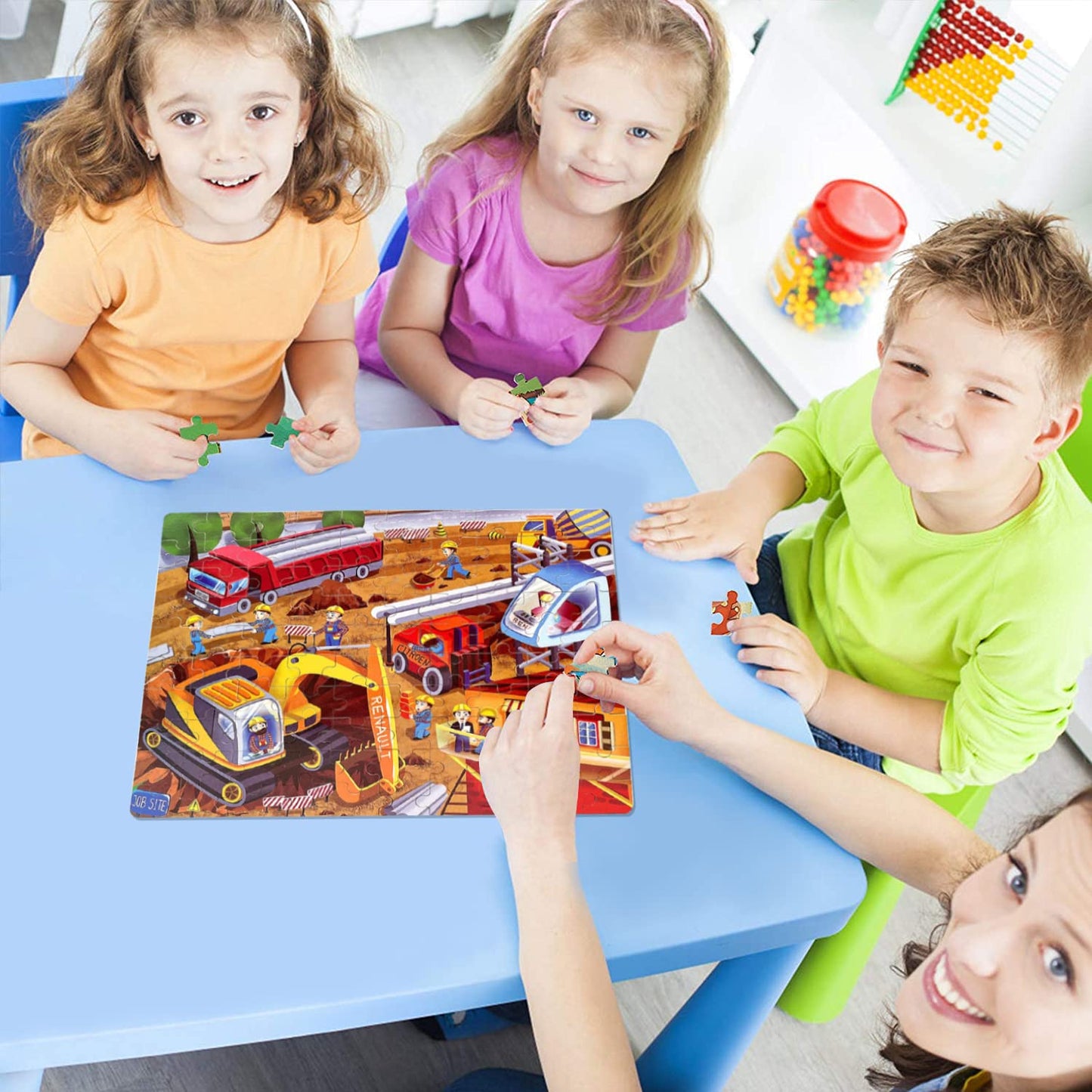 Lelemon Puzzles For Kids Ages 4-6, Space Donut Puzzle 60 Piece Puzzles For Kids In A Metal Box, Educational Kids Puzzles Jigsaw