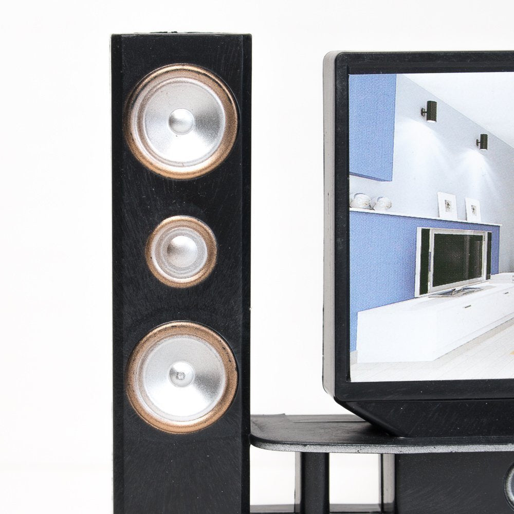 E-Ting Miniature Dollhouse Furniture Accessories Playset For 11.5-12 Inches Dolls (Hi-Fi Tv Cabinet Set)